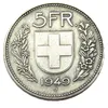 Hobo A Set von 1937-1954 5 stücke Schweiz (Eidgenossenschaft) Handwerk Silber 5 Franken (5 Franken) Kopie Münzverzierungen Dekoration Zubehör Durchmesser: 31.45mm