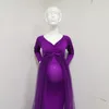 Casual Dresses Ladies Dress Sexy Slim Mesh Stitching V-Neck Pregnant Woman Po Stretch Summer Unique Design Prom Party Vestidos