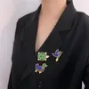 Pins Brooches Cute Duck For Women Fashion Gold Color With Natural Green And Royal Blue Stone Coat Lady'd Gift Brooch Jewelry Roya22