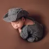 Jongen meisje kunstmatige wol zachte rekwisieten indoor pasgeboren baby outfit fotografie kleding set hat jumpsuit foto studio ademend G1023