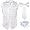 Kamizelki męskie Dibigu Silk Wedding Garnitur Kamizelka Zestaw Groom Homme Formalna Dress Business Burgundii Tuxedo Waistcoat Nectie Bowtie