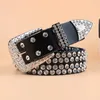 Wide Buckle Belt For Women Woman Vintage Rhinestone Skull Belts Second Layer Cow Skin Top Quality Strap Female For Jeans