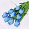 Mini PU Tulipán Flor Artificial Multicolor Estilo Manual Simple DIY Flores de Tulipanes Artificiales Para Banquete de Boda Decoración Del Hogar w-00719