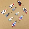 10 unids/pack aviación aire astronauta encantos esmalte aleación flotante colgante ajuste pulsera collar joyería Accesorios