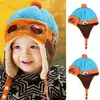 Caps Hats Boys Inverno Capéu de boné quente Feeanie Pilot Crochet Earflap FLAP CASUAL Moda fofa Coroa colorida de Cartoon