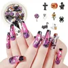 Adesivi Decalcomanie Halloween Zucca Multicolor Fantasma Ragno Strega Nail Art Decor Prud22