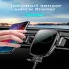 15W Smart Car Carregador Telefone Telefone Rápido Carregando Auto-Clamping Cars Mount Air Resp Vent Para iPhone 13 Pro Max Mini 12 Série