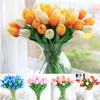 Sztuczne Tulipan Kwiaty Mini Tulipan Kwiaty Podróbki Kwiat Prawdziwy Wedding Bankiet Bridal Home Decor Walentynki