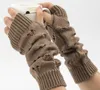 New Warmer Winter Women Gloves Stylish Hand Girl Arm Crochet Knitting Hollow Heart Mitten Warm Fingerless Gloves GC735