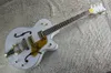 the white falcon jazz electric guitar hollow body electric-jazz-guitar high quality arched guitare with big tremolo system