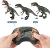 Controle remoto Brinquedo de dinossauro andando com cabeça de agitação, olhos brilhantes e som (Velotron)