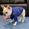 子犬テディ・シュナウザーセーター冬の青い犬のアパレルかわいい小さな犬のニット暖かいセーター