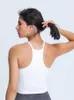 Dames Yoga Mouwloze Crop Tank Top met Plank Buit In Bh Lange sportbeha Naked Feel Racerback1763367