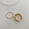 Croissant ringar för kvinnor flätade vridna geometriska chunky kupol ring stapling band smycken uttalande ring charm finger ring gåva