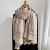 O padrão de onda inverno lenço pashmina marca quente moda mulheres cashmere lã longa xaile wrap