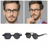 Mode solglasögon ramar high end handgjorda optiska dubbla linser runda fyrkantiga ram vintage platta skådespel män solglasögon