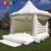 Castelo insuflável insuflável branco real para casamento com tenda moonwalks salto bouncer cama de ar para crianças e adultos 299V