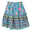 Estilo de verão Casual Mulheres Beach Boho Mini Saia S Floral Impresso Bohemian Forma Flor Print Skirt Saia 210629