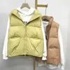 Herbst Winter Frauen Ultraleichte Daunenweste Weiße Ente Daunenjacke Kurze Daunenmantel Parka Damen Ärmellose Weste 211126