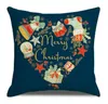 quality 20 colors decorative pillow covers for christmas Halloween linen pillows 45*45CM custom Santa printed leaning pillowcase Cushion Textiles without inner