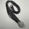 Fashion 2.0MM 45cm 60cm 70cm +5cm black Wax rope lobster clasp necklace lanyard Jewelry pendant cords 100pcs/lot Free