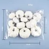 12PCs artificiell vit pumpa dekor falska dekorativa små pumpor för skörd halloween fall tacksägelse bröllop dekoration y0829