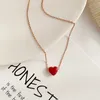 ORYANA 925 Sterling Silver New Simple Red Heart Collana Donna Fine Jewelry Miglior regalo per Giirls Clavicola Chain Choker Q0531