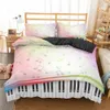 Homesky Bedding Set Piano Keyboard Music Note Duvet Cover Queen King Size Comforter 210615