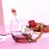 Tasses Tasses en cristal d'émail de rose rouge tasse en verre de thé de fleur tasse de haute qualité avec poignée cadeau parfait pour le mariage des amoureux