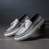 Italien Herren-Freizeitschuhe, Herbst-Leder-Loafer, Büroschuhe für Herren, Mokassins, bequemer Slip-on-Party-Modeschuh