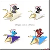 Broches, Broches Bijoux Flamingo Chat Souris Paon Fille Fleur Danseuse Cristal Hommes Et Femmes Métal Strass Banquet Mariage Broche Cadeaux Dr