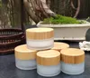 15g matte glass jars Packing Bottles with bamboo cover,15ml lids fast