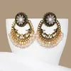 Vintage-Ohrringe für Frauen, Perlenperlen, Quasten, Hochzeit-Ohrringe, indische Jhumka-Ohrringe, antike Boho-Gold-Blumenohrringe, Brincos-Schmuck