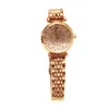 Montres-bracelets Montre de luxe pour femme, pleine de cristaux, montres à quartz, étanche, ceinture en acier fin, ensemble de diamants Ruby 247r
