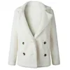 Imitation Fur Coat Female Lamb Suit Collar Short Long Sleeve Artificial Green 211207