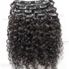 10-28 Zoll Brazilian Water Curly Jungfrau Menschliches Haar 120g Clip In Erweiterung Vollkopf Natürliche Farbe