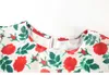 Lente Zomer Mode Vintage Rose Print Puff Sleeves Casual A Line Jurken Dames 210615