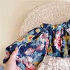 Sommermädchen-Baumwollrock mit Blumenmuster, süße Schulmädchen-Kleidung für Kleinkinder 210702