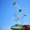 Heady Sidecar Double Recycler Glass Bongs 14 Female Slitted Donut Perc Joint With Bowl Hookahs Water Pipes Slitted Donut Perc Oil Dab Rigs 2 Colors Water Pipes