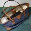 Kvinnor denim väska designer tygväska vintage axelväskor blomma shopping väska retro stil bule crossbody tote handväska stor axel baksida canvas läder totes