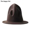 Chapéu Pharrell Chapéu Fedora de feltro para mulheres e homens Chapéus Cartola preta Y190705033754070