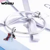 Wostu Famiglia Cuore Ciondolo Rame Ciondolo Tacchi Alti Ape Ragazzo Ragazza Ciondola Perline Misura Braccialetti Originali per Gioielli Donna