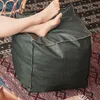 Moroccan PU Leather Pouf Embroider Craft Hassock Ottoman Footstool Round square Artificial Leather Unstuffed Cushion 210716