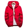 Hooded jacka vår höst koreanska versionen plus storlek 7xl man och kvinnliga par vit röd grå tunn sektion kapp gh83 211014