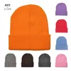 Solid Unisex Warm Knitted Cap Beanie Wool Blends Soft Autumn Winter Men Women SkullCap Hats Gorro Ski Caps 24 Colors Beanies Y21111