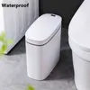 14L Touchless Smart Motion Sensor Trash Can Electronic Automatic Household Bathroom Toilet Waterproof N Seam Bin 211222