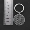 Keychains COOLTIME Flower Of Life Buddhist Necklace Keychain Seed Sacred Geometry Jewelry Yoga Christmas Gift