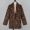 여자 모피 가짜 2022 여성용 고급 코트 가을 겨울 따뜻한 패션 표범 인공 코트 캐주얼 재킷 6Q2347