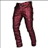 Pantaloni da uomo WEPBEL Uomo Dritto in pelle PU Biker Moto Pantaloni lunghi stile strada allentati Steampunk Rock Roll2802