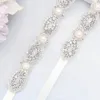 Sashes de casamento Trixy S435 Moda Frisada Cinto Cristal Claro para Vestido Formal Pérola Nupcial Strass Cintos Silver247N